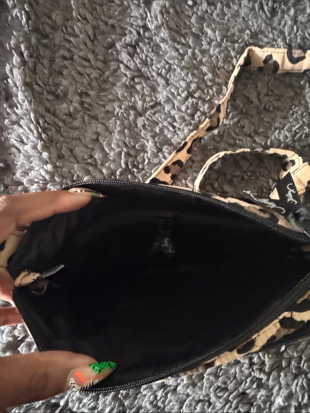 Vera Bradley Quilted Leopard Print Crossbody Bag in Beige and Black